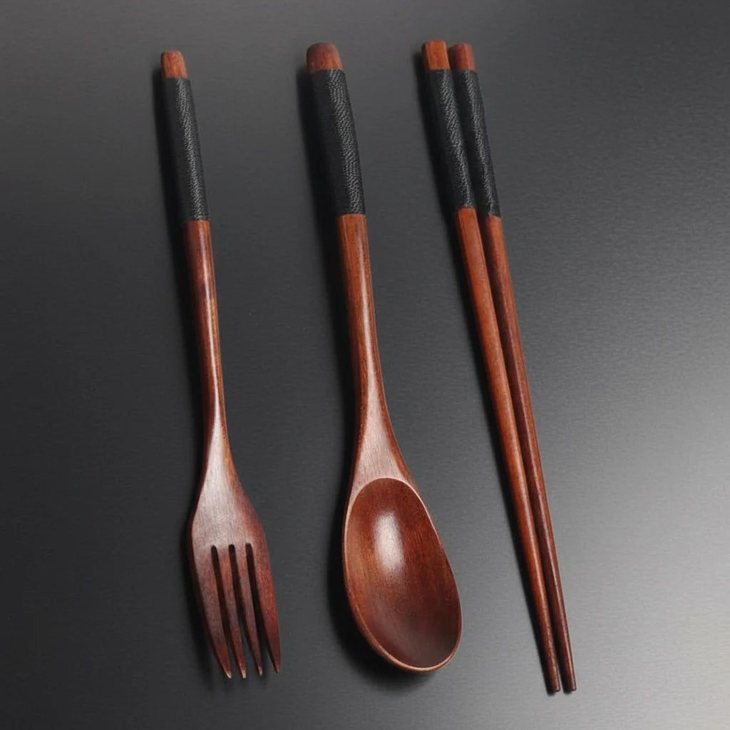 Wooden Travel Cutlery Set