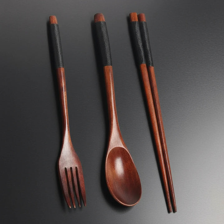 Wooden Travel Cutlery Set