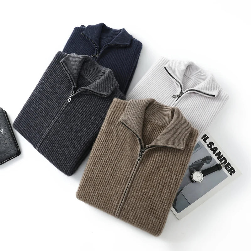 Holt Cashmere Zip Cardigan