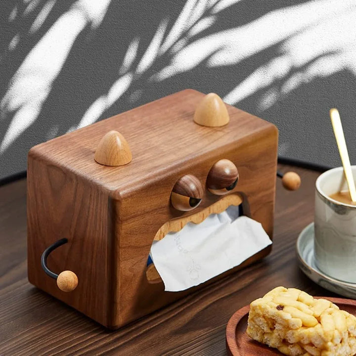 Walnut Monster Tissue Box