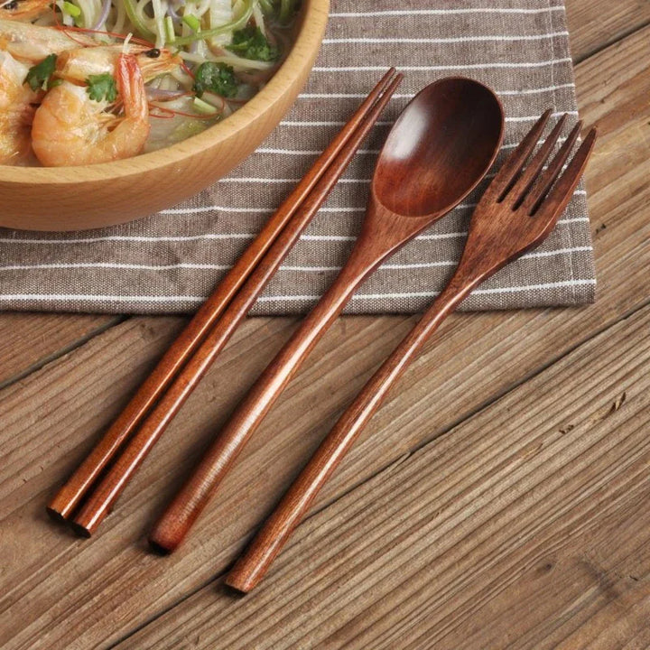 Wooden Travel Cutlery Set
