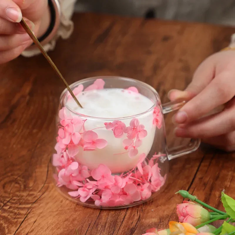 Floral Glass Mug