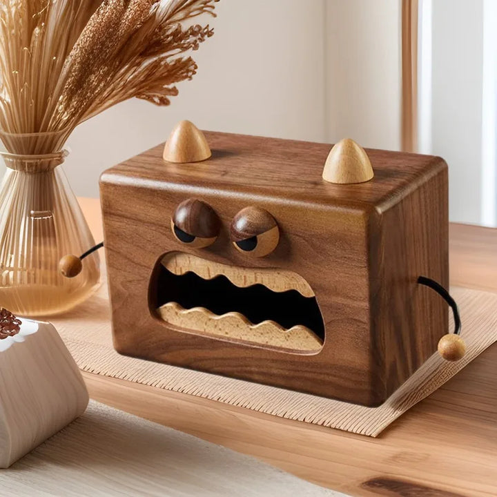 Walnut Monster Tissue Box
