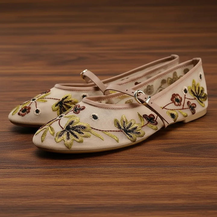 Floral Mesh Flats