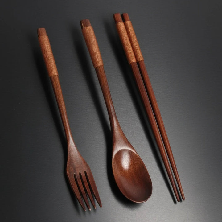 Wooden Travel Cutlery Set
