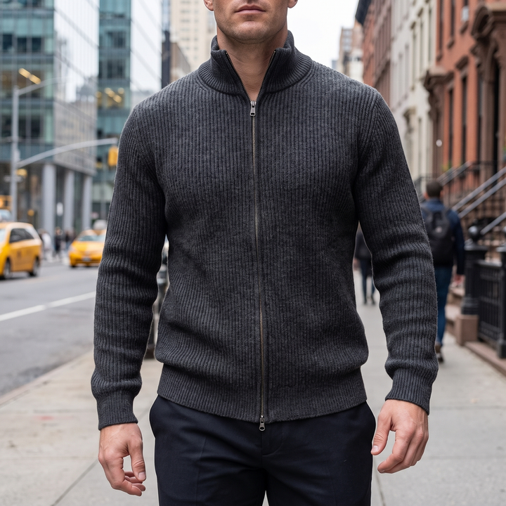 Holt Cashmere Zip Cardigan
