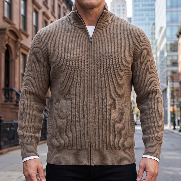 Holt Cashmere Zip Cardigan